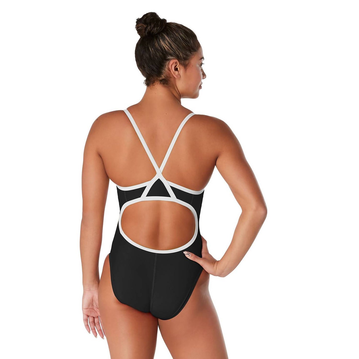 Speedo Endurance Flyback Solid Women's Swimsuit - Black/White