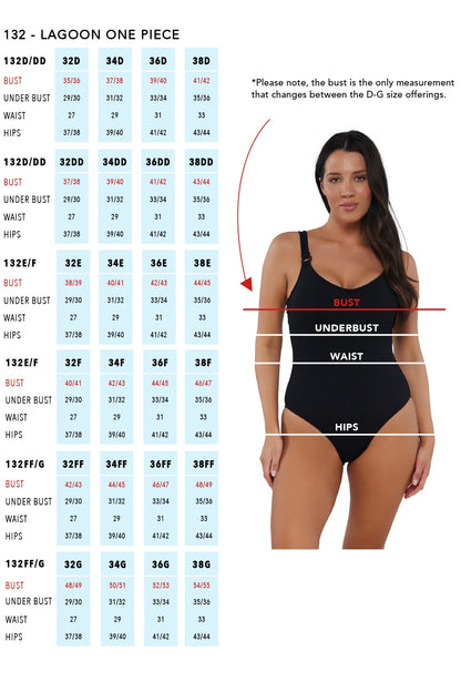 Pacifica Lagoon One Piece Cup Size Swimsuit - Black Pacifica - FINAL SALE