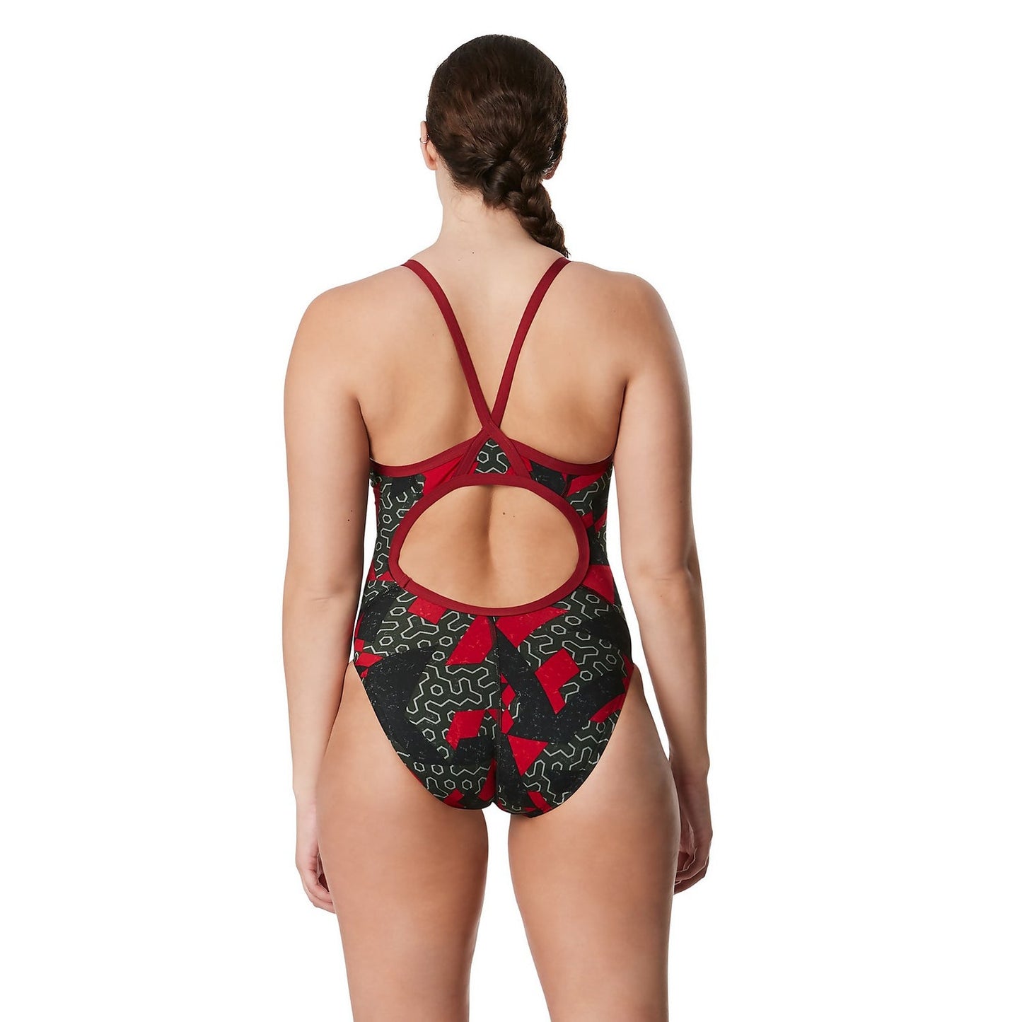 Speedo Endurance Ruse Blocks Flyback Women's Swimsuit - Maroon - FINAL SALE