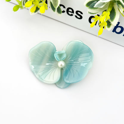SSR Acetate 3D Phalaenopsis Orchid Hair Claw Clip - Blue