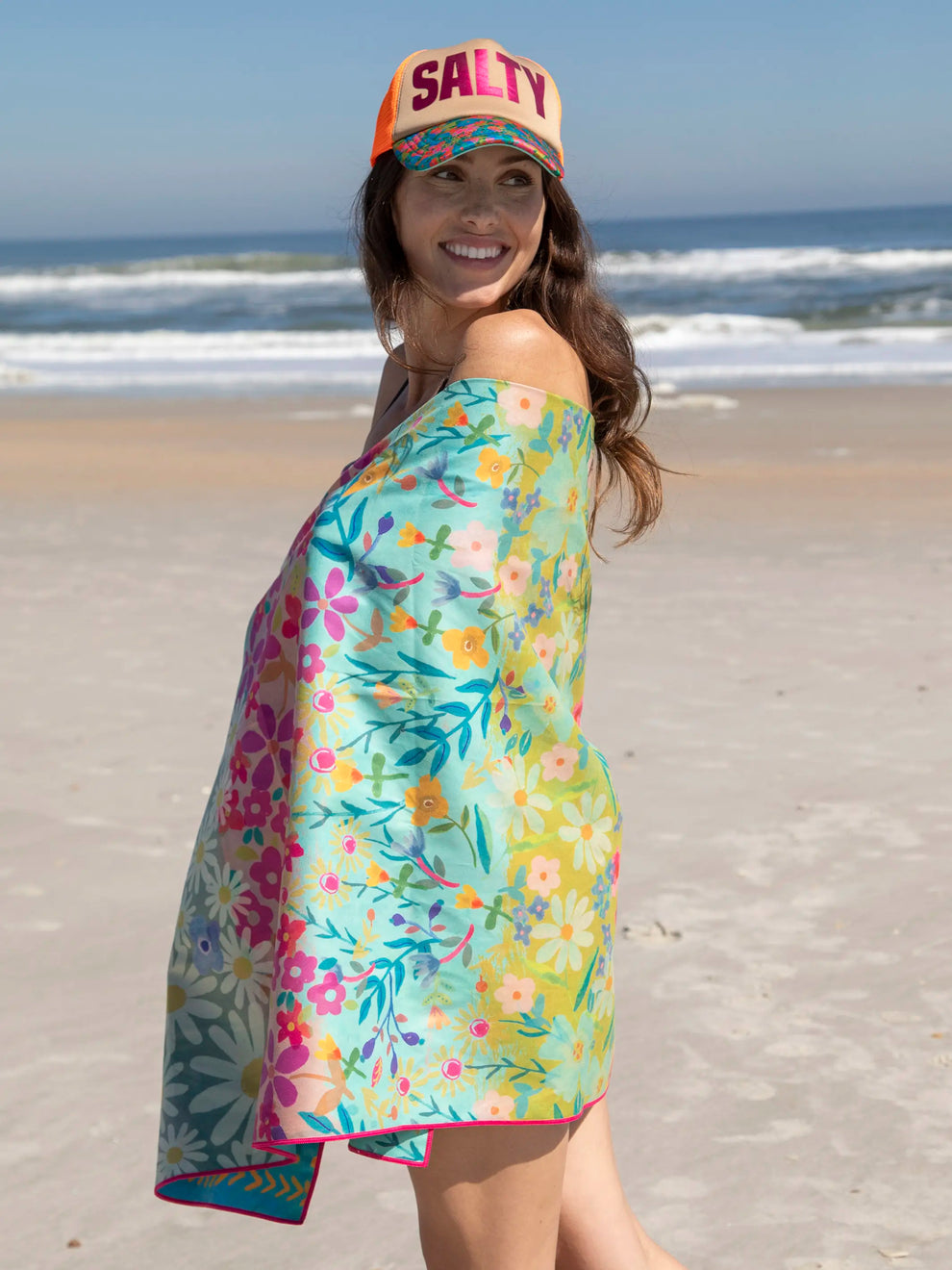 Natural Life Double-Sided Microfiber Beach Towel - Happy Place