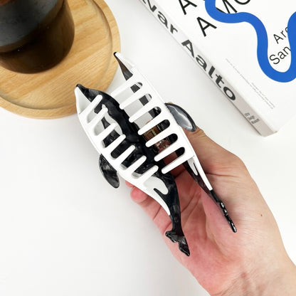 SSR Acetate Orca Killer Whale Hair Claw Clip - Black/White