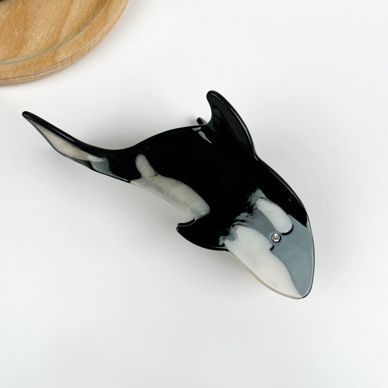 SSR Acetate Crystal Whale Hair Claw Clip - Black/White
