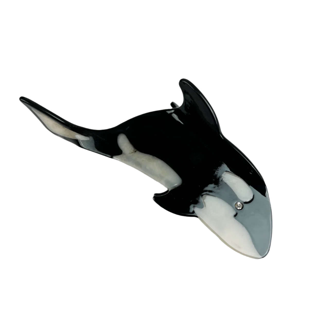 SSR Acetate Crystal Whale Hair Claw Clip - Black/White