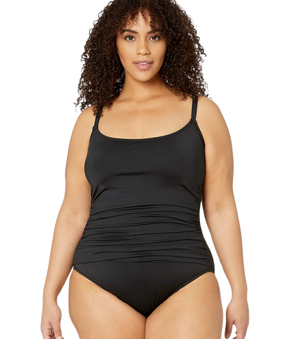 La Blanca Island Goddess Plus Lingerie Mio One Piece Swimsuit - Black