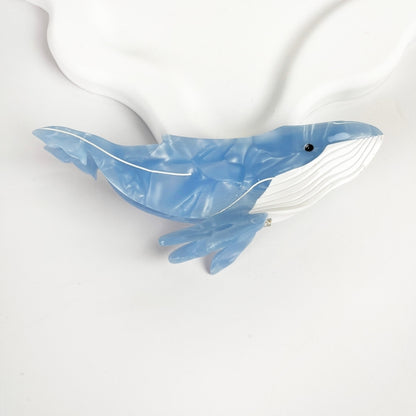 SSR Acetate Whale Hair Claw Clip - Light Blue