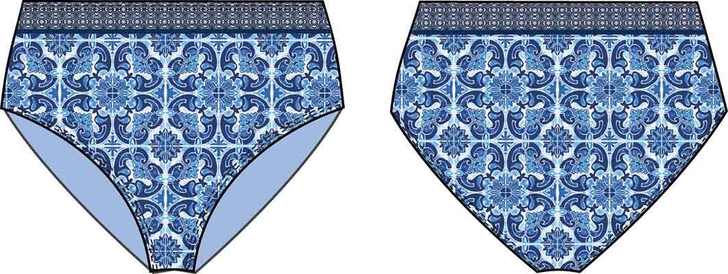 Tommy Bahama Terrazzo Tile High Waist Bottoms - Palace Blue