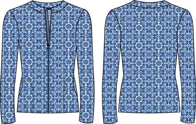 Tommy Bahama Terrazzo Tile Rashguard - Palace Blue