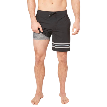 Fair Harbor Ozone Men's Boardshort - Grey Stripe - FINAL SALE