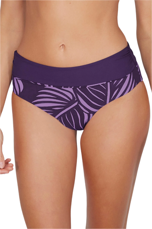 Sunsets Capri Shirred High Waist Bottom - Mystic Palms