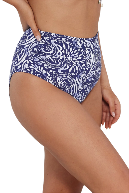 Sunsets Hannah High Waist Bottom - Marina - FINAL SALE