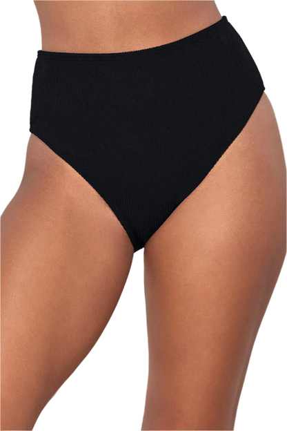 Pacifica Astrid High Waist Bikini Bottom - Black Pacifica - FINAL SALE
