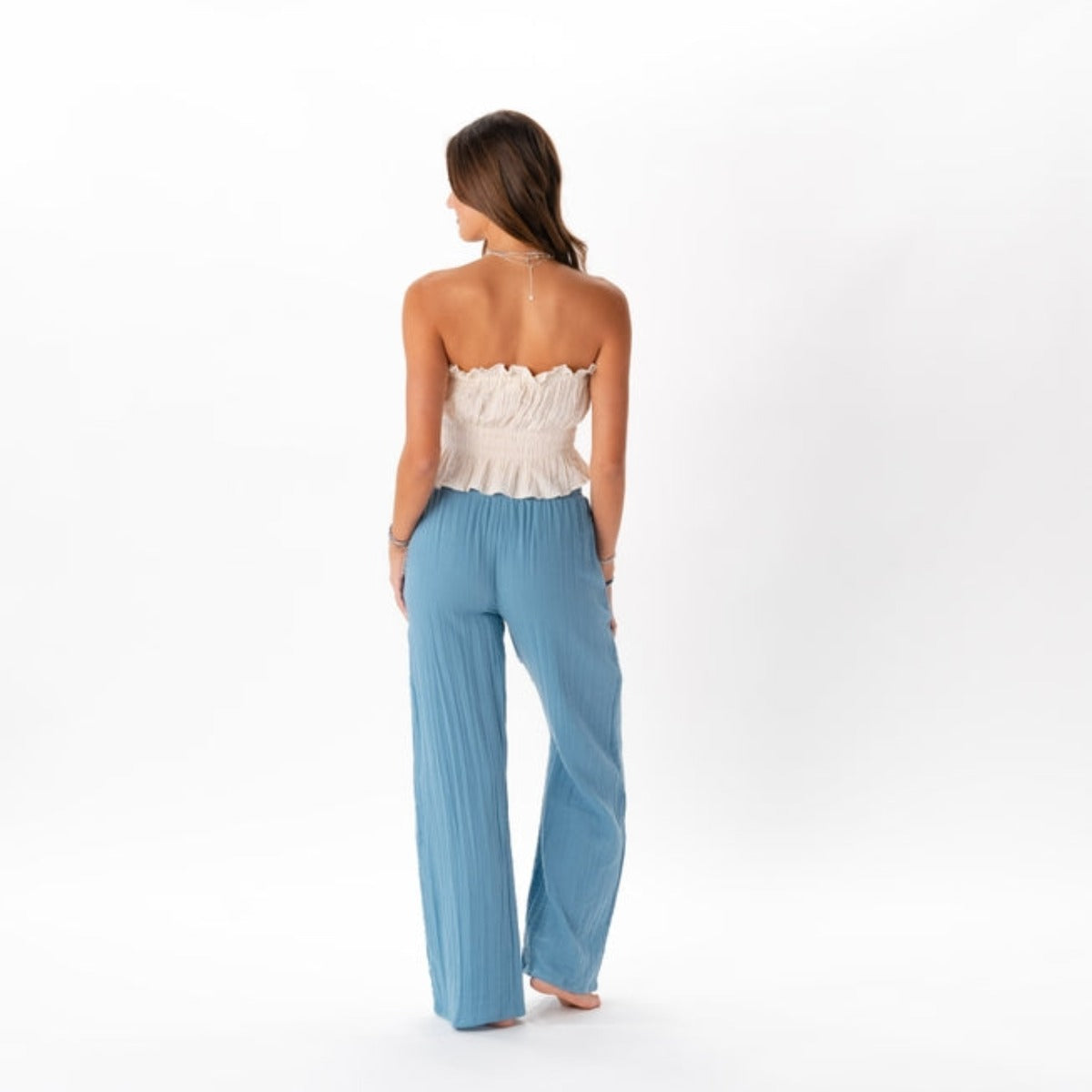 Lotus and Luna Wide Leg Cabana Pants - Elemental Blue