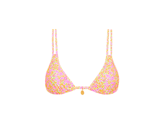 Kulani Kinis Twin Strap Bralette Bikini Top - Champagne Blossom