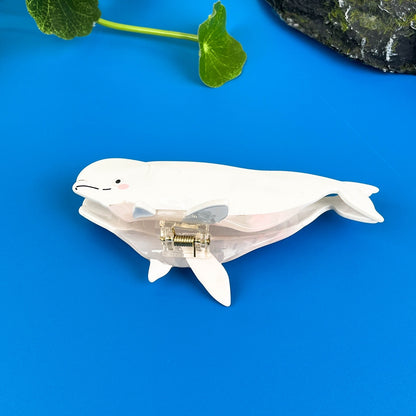 SSR Acetate White Whale Claw Clip