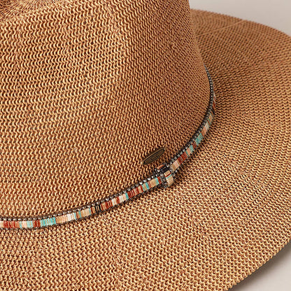 SSR Women's Multi-Color Breathable Panama Hat - Dark Natural