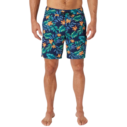 Fair Harbor Ozone Men's Swim Trunk Boardshort - Blue Palms - FINAL SALE