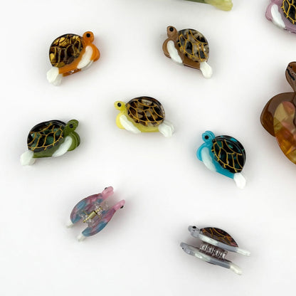 SSR Acetate Mini Blue Turtle Claw Hair Clip