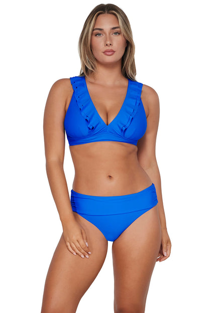 Sunsets Willa Wireless Ruffle Bikini Top  - Electric Blue