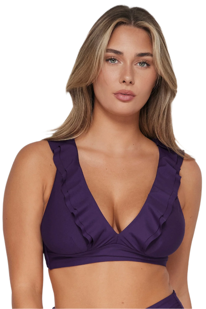Sunsets Willa Wireless Ruffle Bikini Top  - Paradise Plum