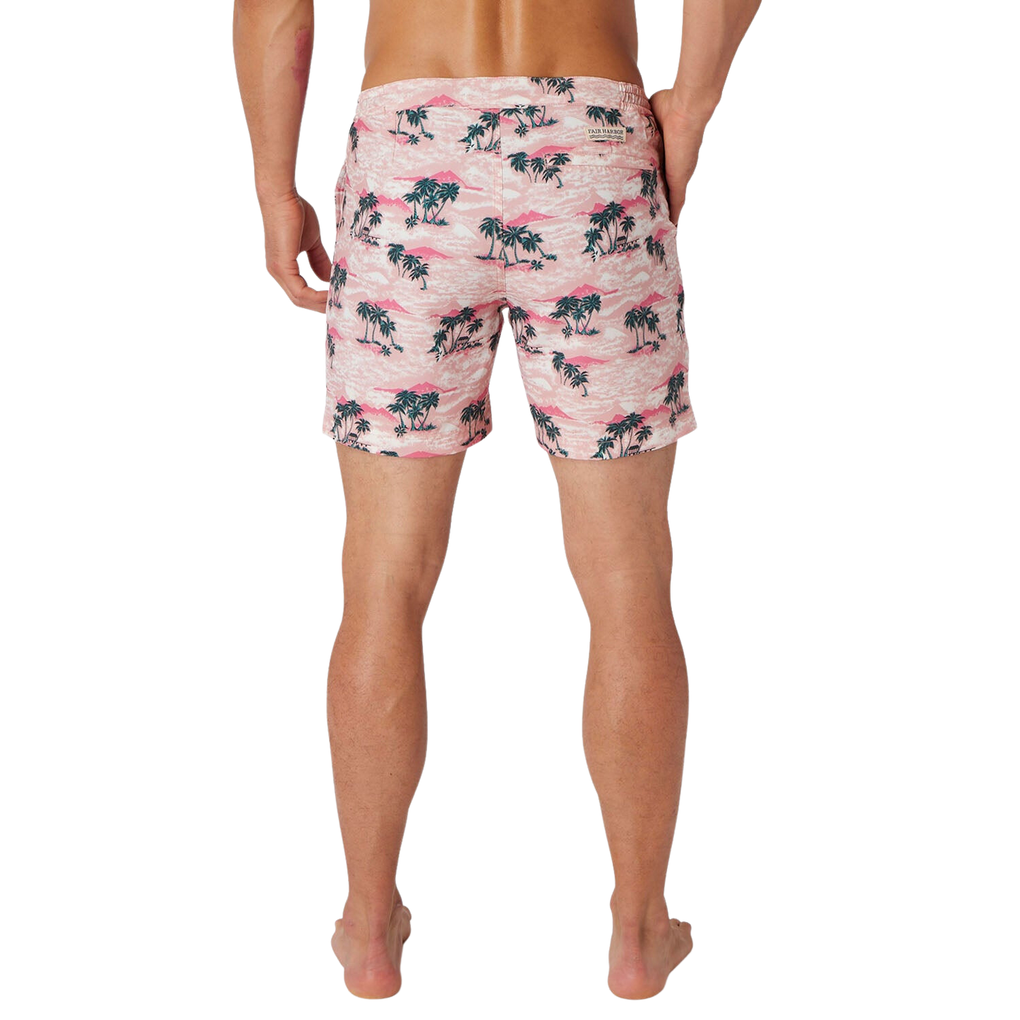 Fair Harbor The Sextant Men's Swim Trunk Boardshorts -  Pink Island Hopper