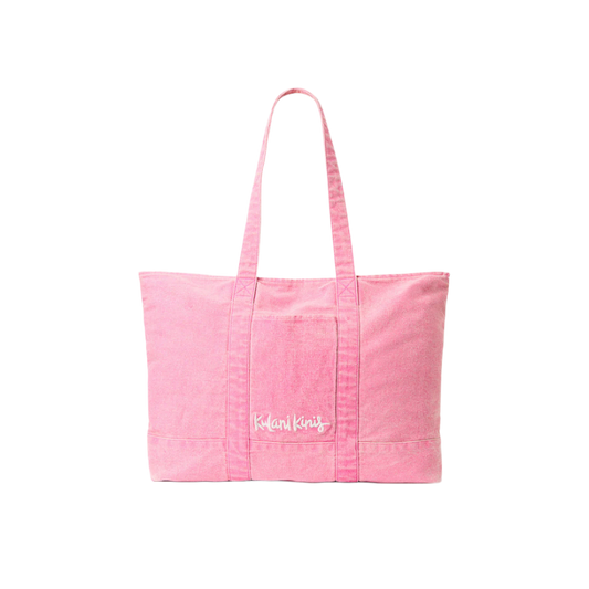 Kulani Kinis Weekender Beach Tote Bag - Pink Denim