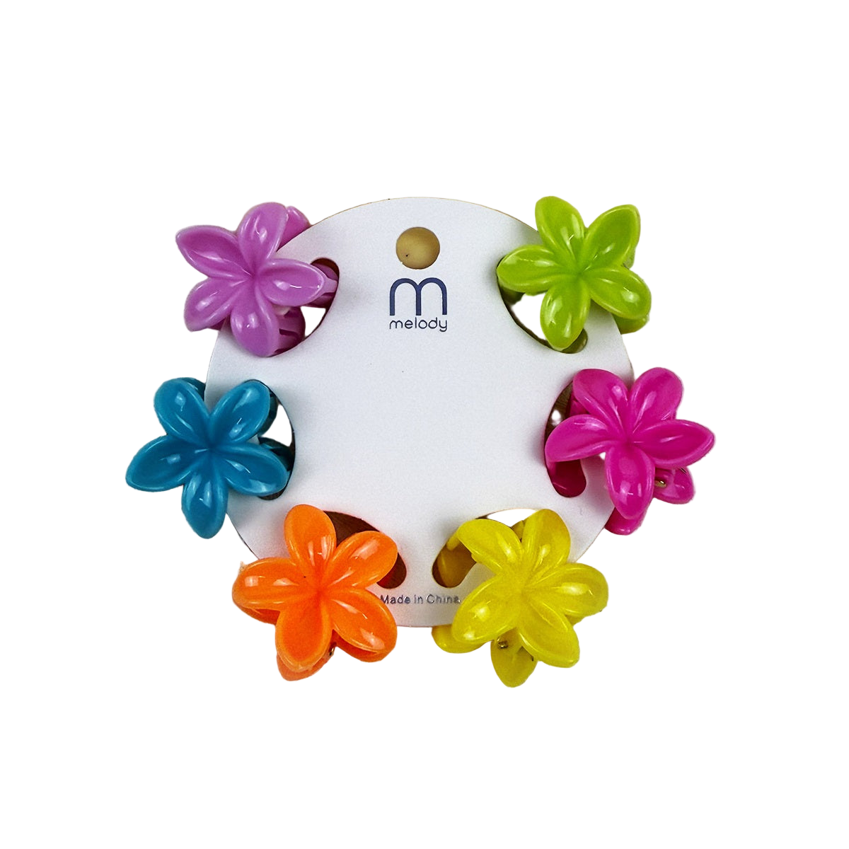 SSR Melody Mini Plumeria Hair Claw Clip Colorful 6 pack