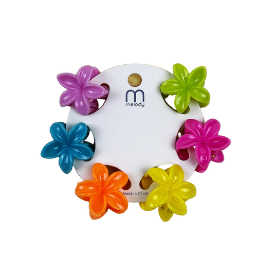 SSR Melody Mini Plumeria Hair Claw Clip Colorful 6 pack