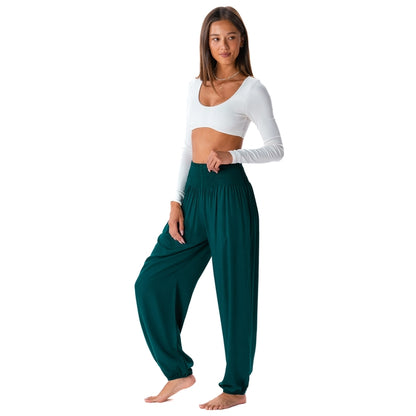 Lotus and Luna Rayon Harem Pants with Pockets - Rainforest - FINAL SALE