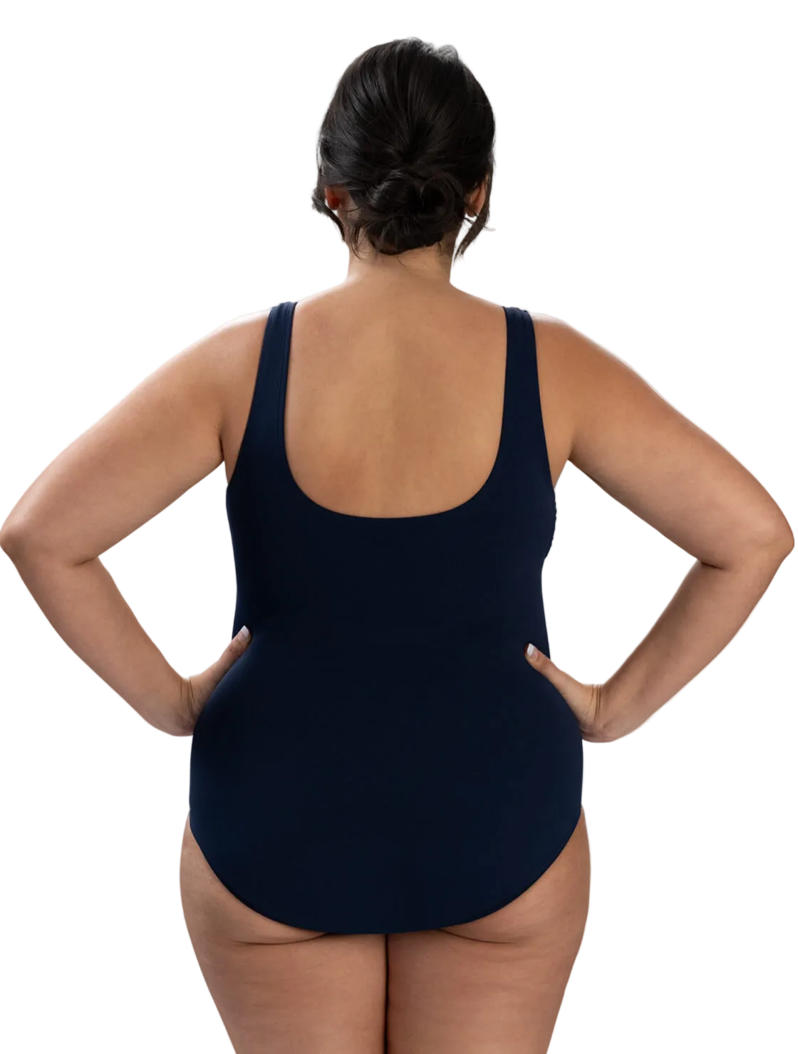 Dolfin Aquashape Moderate Scoop Back Chlorine Resistant One Piece Swimsuit - Navy