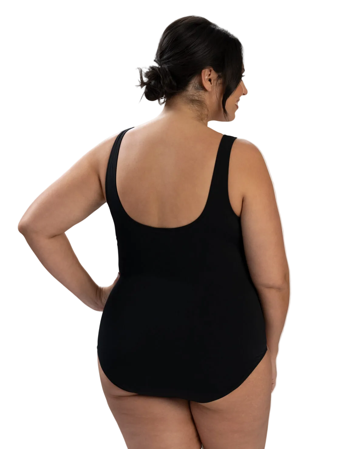Dolfin Aquashape Moderate Scoop Back Chlorine Resistant One Piece Swimsuit - Black