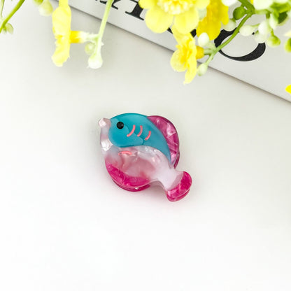 SSR Acetate Mini Pink Blue Fish Claw Hair Clip