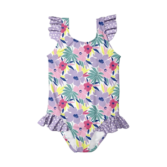 Millie Loves Lily Girls Ruffle-Accent One-Piece Swimsuit - Orchid Petal