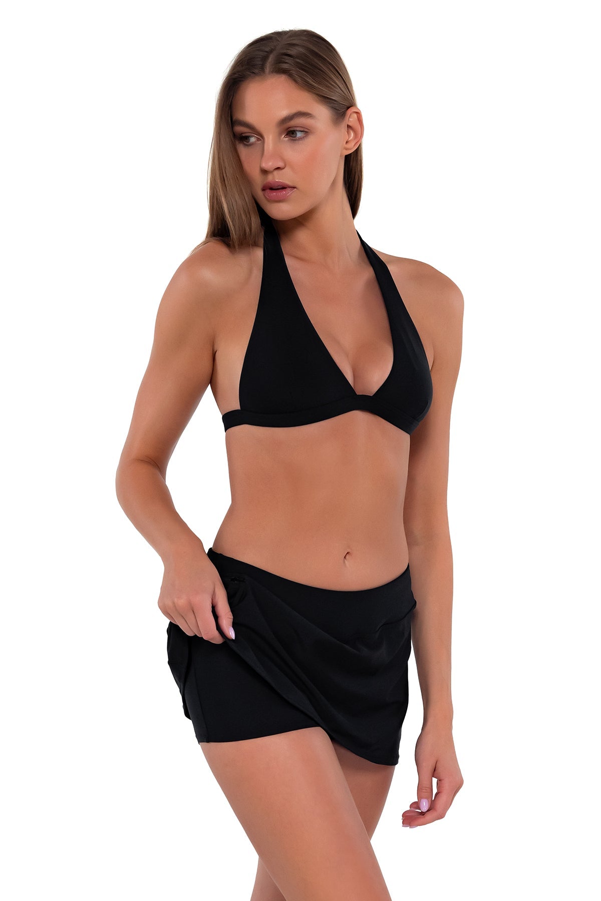 Sunsets Sporty Swim Skirt - Black