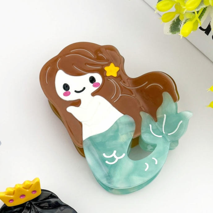 SSR Acetate Mermaid Hair Claw Clip - Green