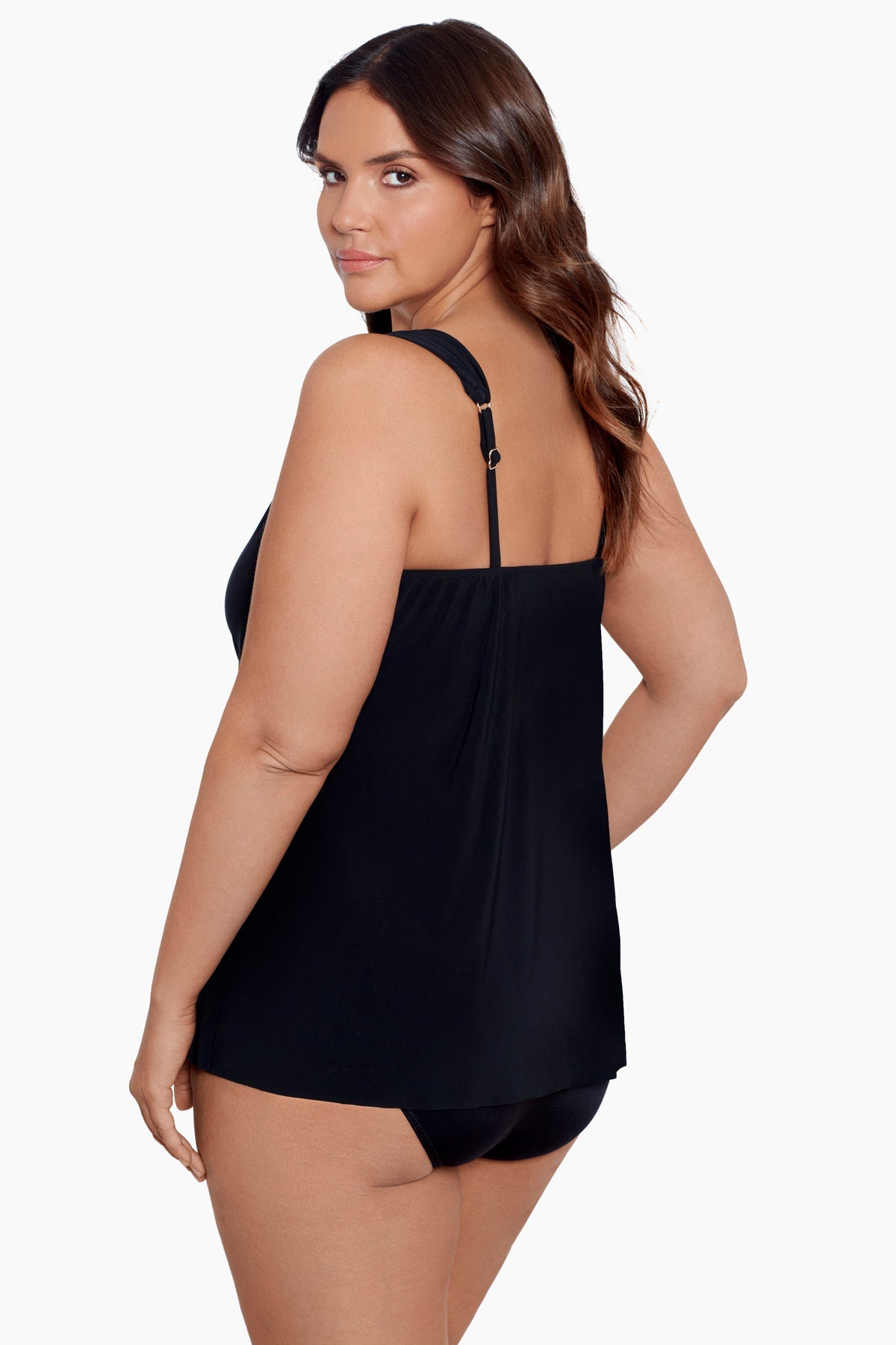 Miraclesuit Plus Size Razzle Dazzle Underwire Tankini Top - Black