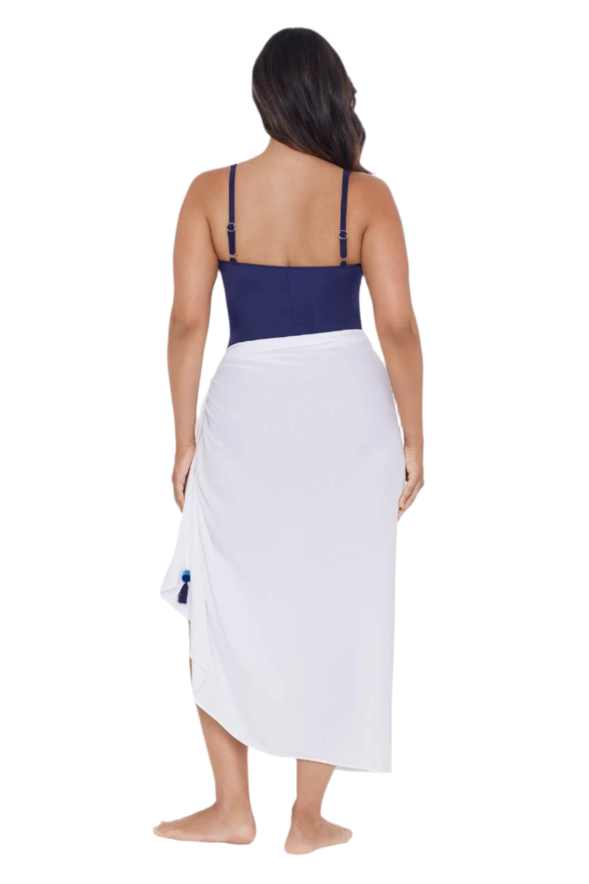 Trimshaper Solid Pareo Swim Cover Up - White