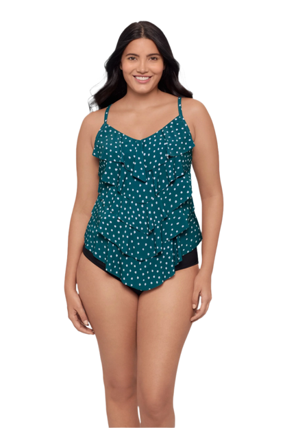 Trimshaper Plus Size Rachel Tankini Top -  Sea Stones - FINAL SALE