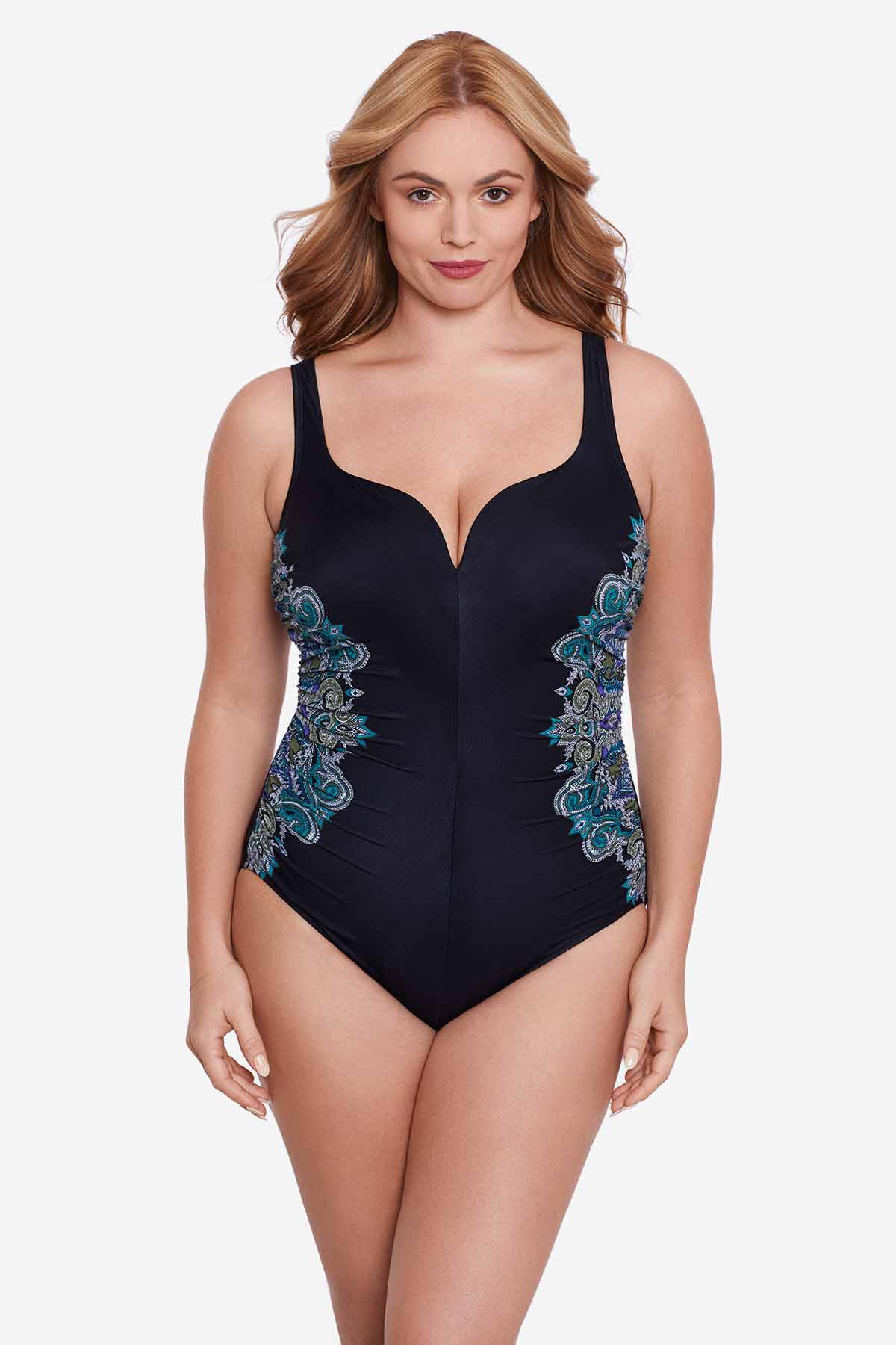 Miraclesuit Plus Size Precioso Temptress One Piece Swimsuit - Black/Multi - FINAL SALE