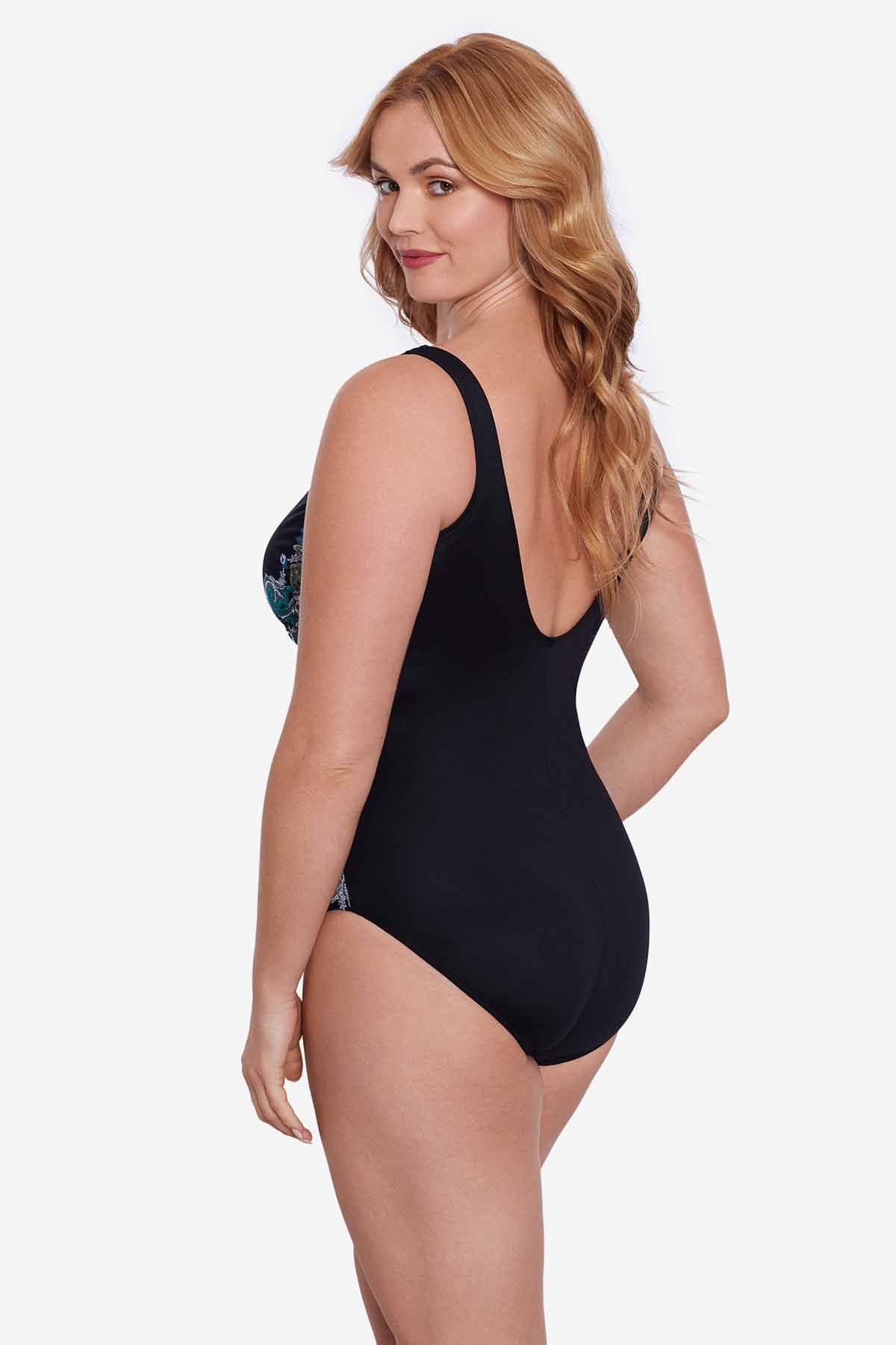 Miraclesuit Plus Size Precioso Temptress One Piece Swimsuit - Black/Multi - FINAL SALE