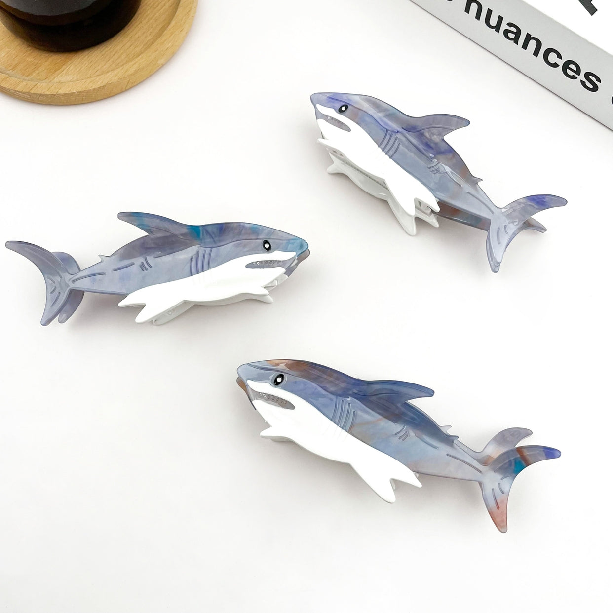SSR Acetate Shark Hair Claw Clip - Grey