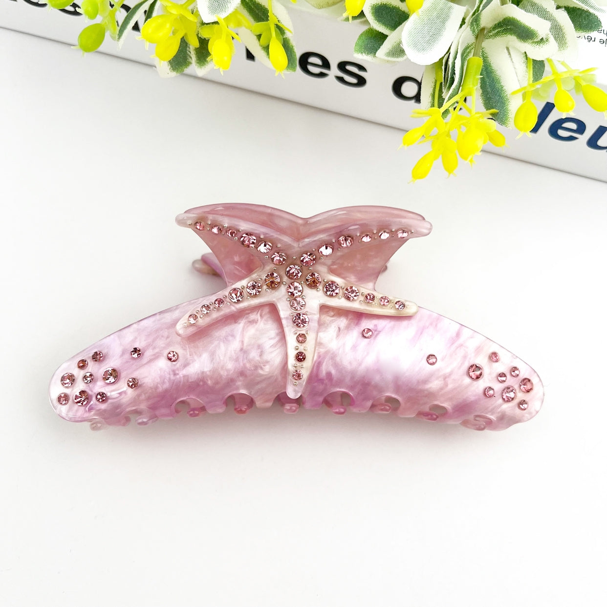 SSR Acetate Rhinestone Starfish Hair Claw Clip
