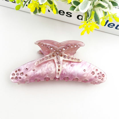 SSR Acetate Rhinestone Pastel Starfish Hair Claw Clip