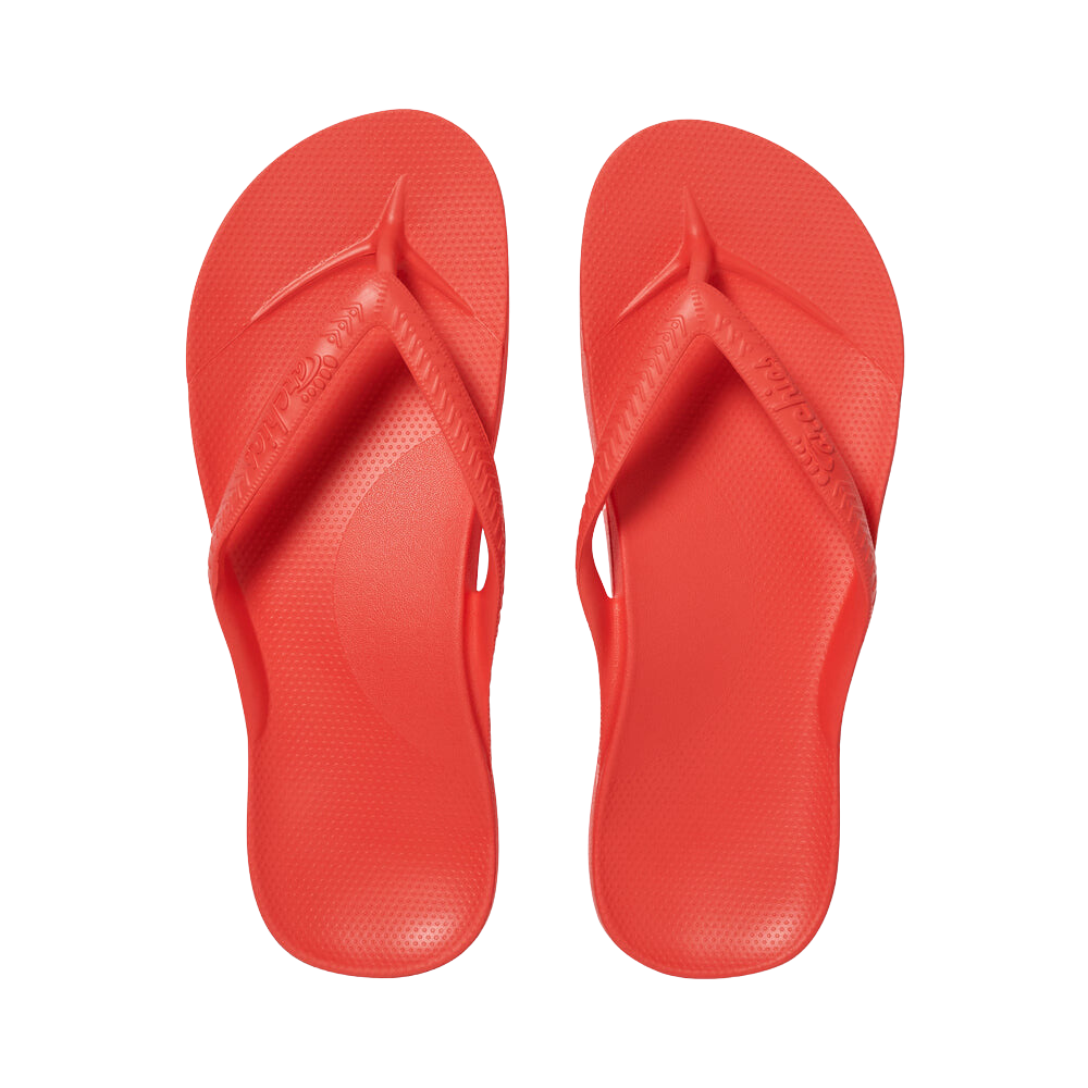 Archies Arch Support Flip Flops - Coral