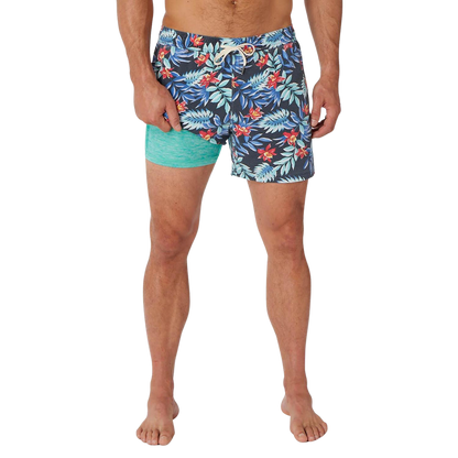 Fair Harbor The Bungalow Men's Swim Trunk Boardshort - Midnight Palms - FINAL SALE
