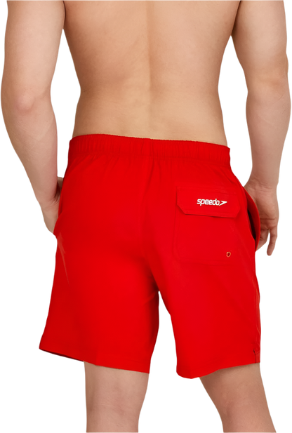 Speedo Men's Solid Redondo Edge 17" Volley Swim Trunks -  Red - FINAL SALE