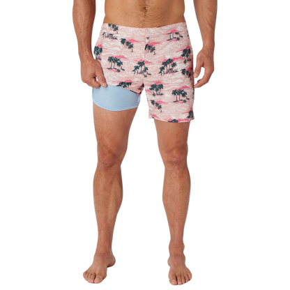 Fair Harbor The Sextant Men's Swim Trunk Boardshorts -  Pink Island Hopper - FINAL SALE