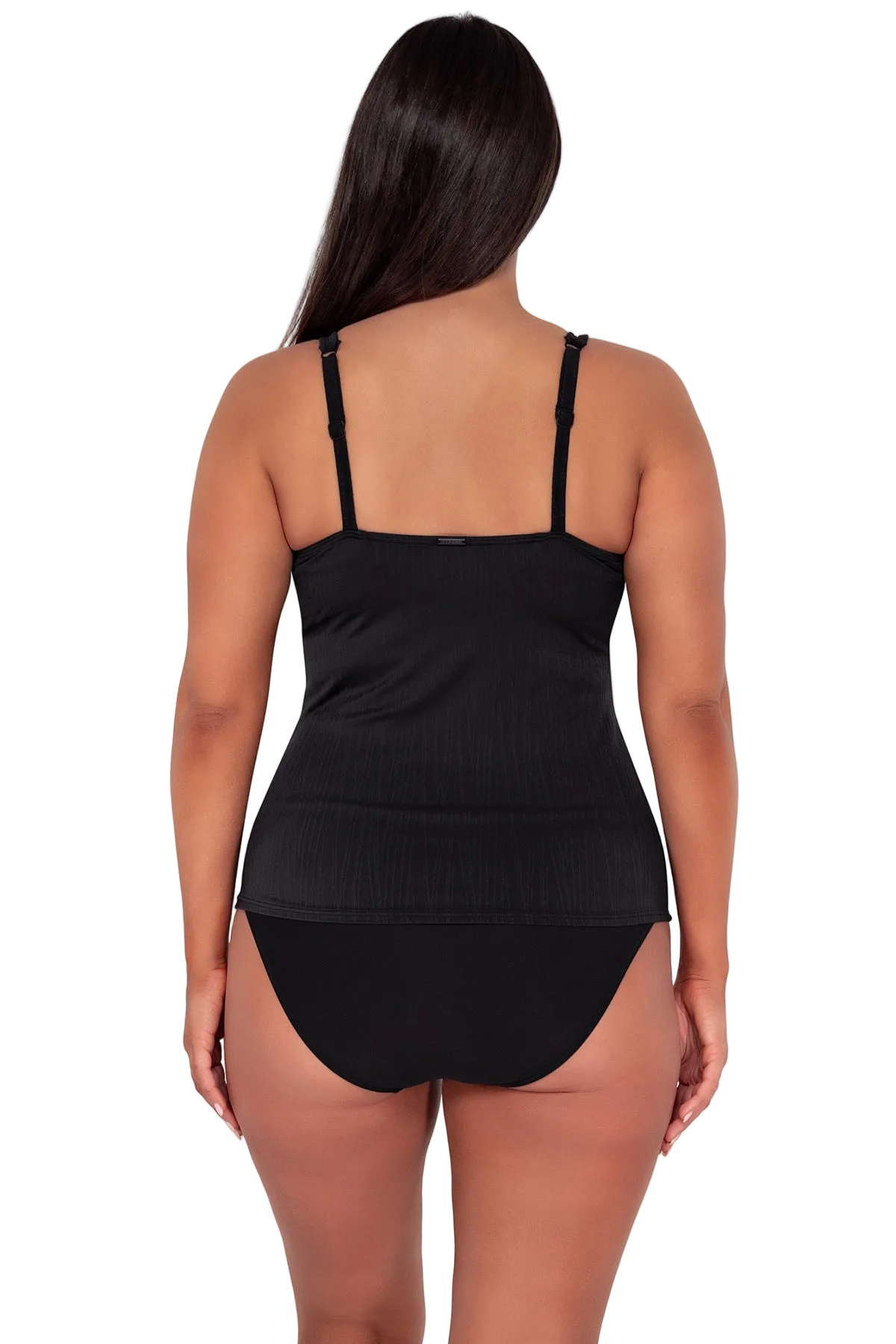 Sunsets Taylor Cup Sized Underwire Tankini Top -  Black Seagrass