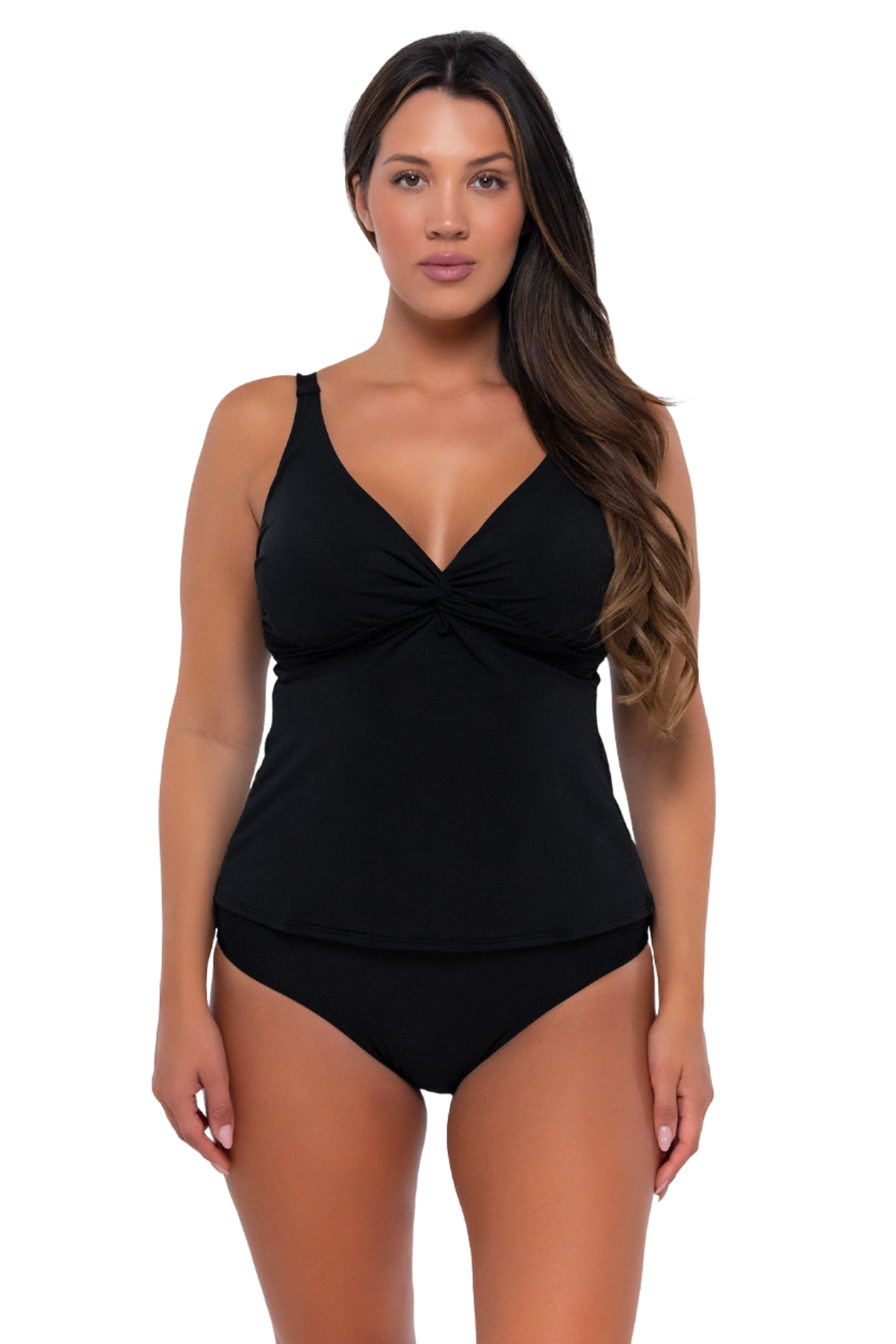 Sunsets Forever E/F/G/H Cup Tankini Top - Black