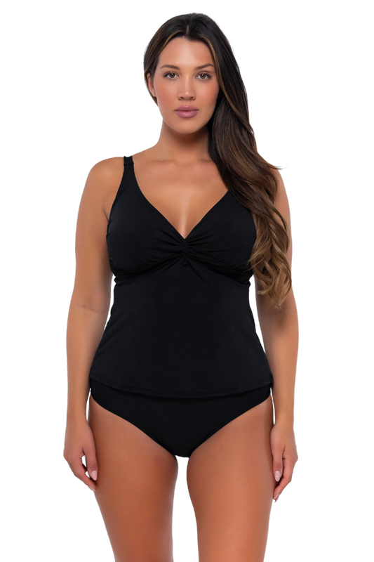 Sunsets Forever E/F/G/H Cup Tankini Top - Black